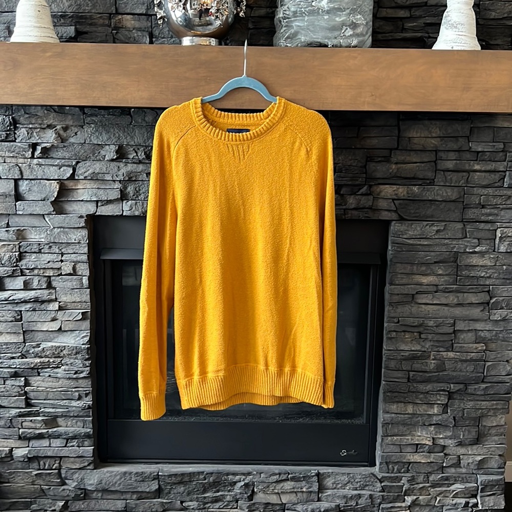 Mustard, yellow knit sweater
